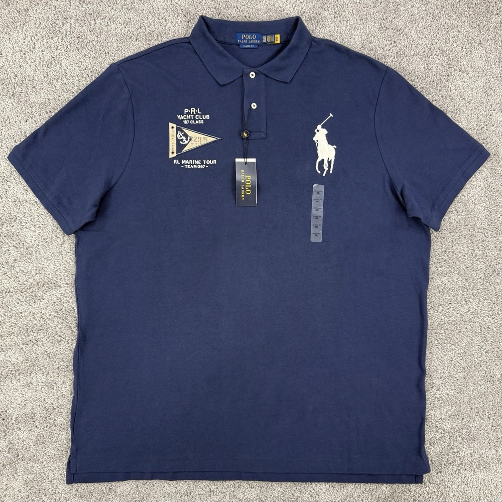 Polo Ralph Lauren Yacht Club Big Pony Polo NWT Men's XXL Navy Sailing Marine